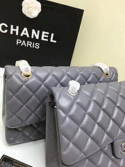 chanel lambskin leather flap bag gold/silver grey CohotBag 30cm  - 5