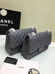 chanel lambskin leather flap bag gold/silver grey CohotBag 30cm  - 6