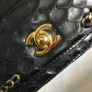 chanel snake embossedr flap shoulder bag black CohotBag a98774 vs02501 - 5