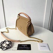 Chanelgrained calfskin mini top handle flap bag beige a93756 vs06010 - 3