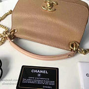 Chanelgrained calfskin mini top handle flap bag beige a93756 vs06010 - 5