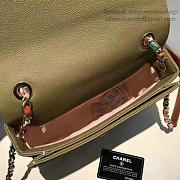 Chanel grained calfskin flap bag with top handle green a93633 vs09198 - 5