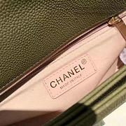 Chanel grained calfskin flap bag with top handle green a93633 vs09198 - 6