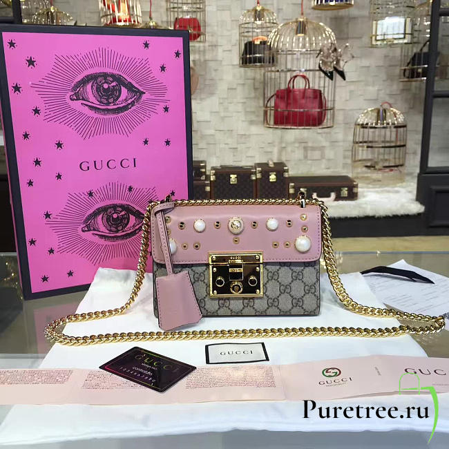 gucci gg leather padlock studded 2386 - 1