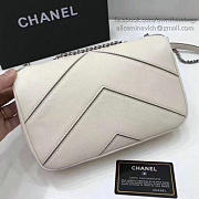 chanel calfskin chevron flap bag white CohotBag a93774 vs06416 - 5