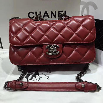 chanel quilted calfskin perfect edge bag red silver CohotBag a14041 vs01256
