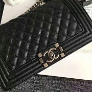 Chanel quilted caviar medium boy bag black | A180301 - 3