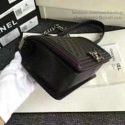 Chanel quilted caviar medium boy bag black | A180301 - 4