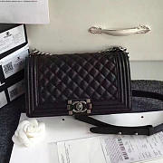 Chanel quilted caviar medium boy bag black | A180301 - 5