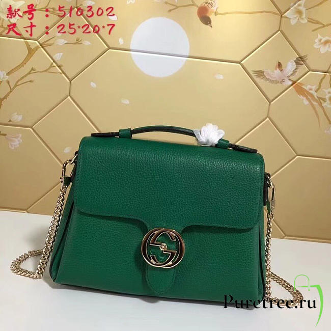 Gucci gg flap shoulder bag on chain green 5103032 - 1