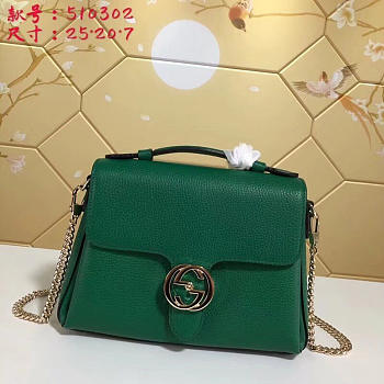 Gucci gg flap shoulder bag on chain green 5103032
