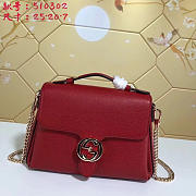 Gucci gg flap shoulder bag on chain red 5103032 - 1