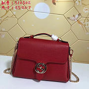 Gucci gg flap shoulder bag on chain red 5103032 - 2