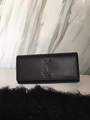 ysl monogram kate clutch grain de poudre embossed leather black - 1