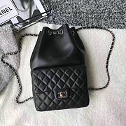 Chanel large lambskin drawstring backpack in seoul bag black | 010402  - 1