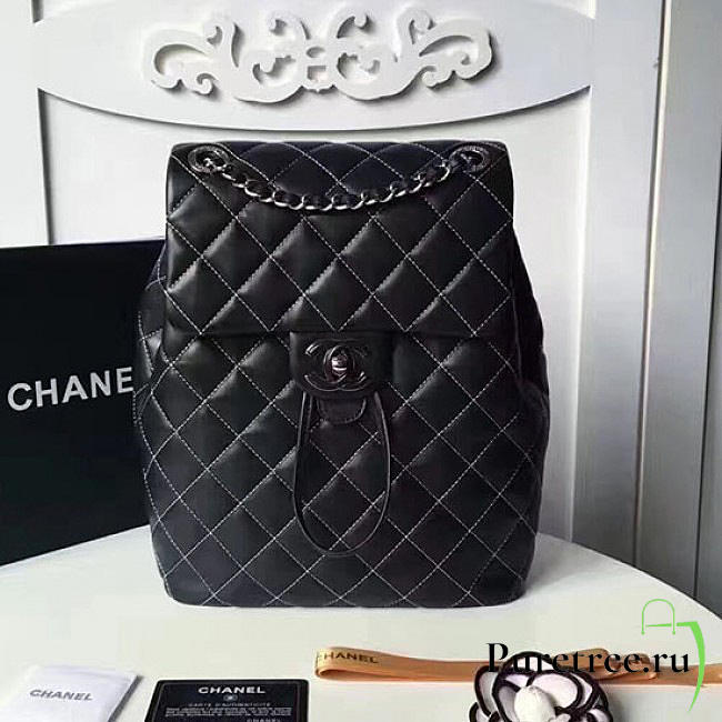 Chanel caviar quilted lambskin backpack black | 170303  - 1
