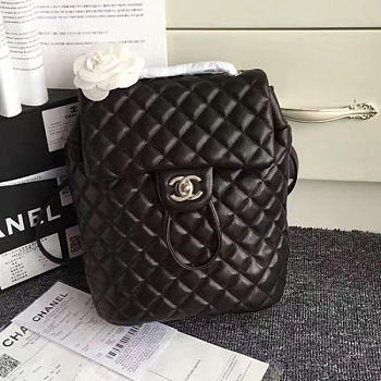 Chanel caviar quilted lambskin backpack black silver hardware | 170302
