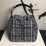 Chanel black/white tweed bucket bag | A13042  - 1