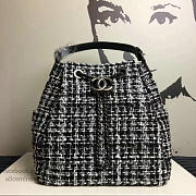 Chanel black/white tweed bucket bag | A13042  - 6