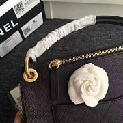 Chanel grained calfskin large top handle flap bag black a93757 vs08858 - 2