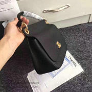 Chanel grained calfskin large top handle flap bag black a93757 vs08858 - 4
