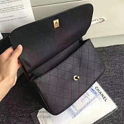 Chanel grained calfskin large top handle flap bag black a93757 vs08858 - 5