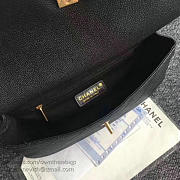 Chanel grained calfskin large top handle flap bag black a93757 vs08858 - 6