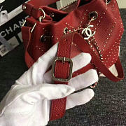 chanel calfskin bucket bag red CohotBag a93597 vs04761 - 4