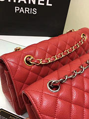 Chanel Grained calfskin flap bag gold red 25cm - 2