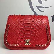 chanel snake embossedr flap shoulder bag red CohotBag a98774 vs03855 - 1