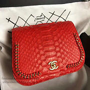 chanel snake embossedr flap shoulder bag red CohotBag a98774 vs03855 - 5