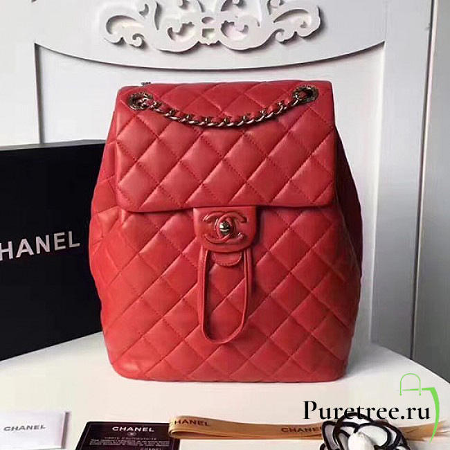 Chanel caviar quilted lambskin backpack red | 170303 - 1