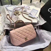 Chanel caviar quilted lambskin flap bag with top handle pink a93752 vs00969 - 2