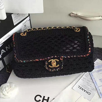 chanel crochet braid cayo coco flap bag black CohotBag a93680 vs09431
