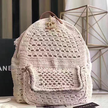 Chanel crochet braid cayo coco backpack white | A93681 