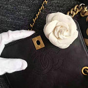 chanel calfskin camellia waist chain bag black CohotBag a91830 vs06486 - 5