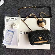 chanel calfskin camellia waist chain bag black CohotBag a91830 vs06486 - 6
