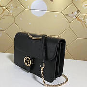 Gucci gg flap shoulder bag on chain black 510303 - 2