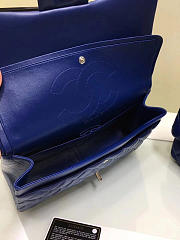 chanel lambskin leather flap bag gold/silver blue CohotBag 30cm - 3