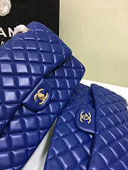 chanel lambskin leather flap bag gold/silver blue CohotBag 30cm - 4