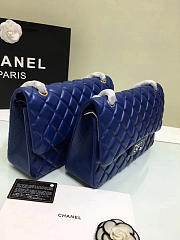 chanel lambskin leather flap bag gold/silver blue CohotBag 30cm - 5