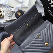 Chanel Classic Chevron Flap Bag Grey 25cm - 2