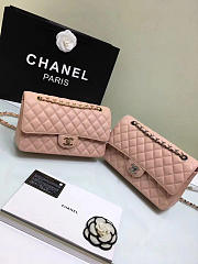 Chanel Grained calfskin flap bag gold pink 25cm - 2