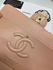 Chanel Grained calfskin flap bag gold pink 25cm - 3