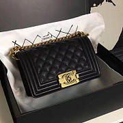 chanel small quilted caviar boy bag black gold CohotBag a13043 vs05262 - 2