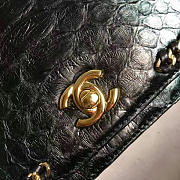 chanel snake embossed flap shoulder bag green CohotBag a98774 vs00273 - 5