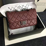 chanel quilted deerskin perfect edge bag burgundy CohotBag a14041 vs08504 - 6