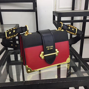 Prada cahier leather shoulder bag 1bd045 red