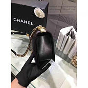 Chanel quilted lambskin medium boy bag gold hardware black | A67086 - 3