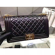 Chanel quilted lambskin medium boy bag gold hardware black | A67086 - 4